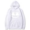 Mens Marshmello Smiley Face Hooded Sweatshirt Loose Fit Cotton Blend Winter Pullover