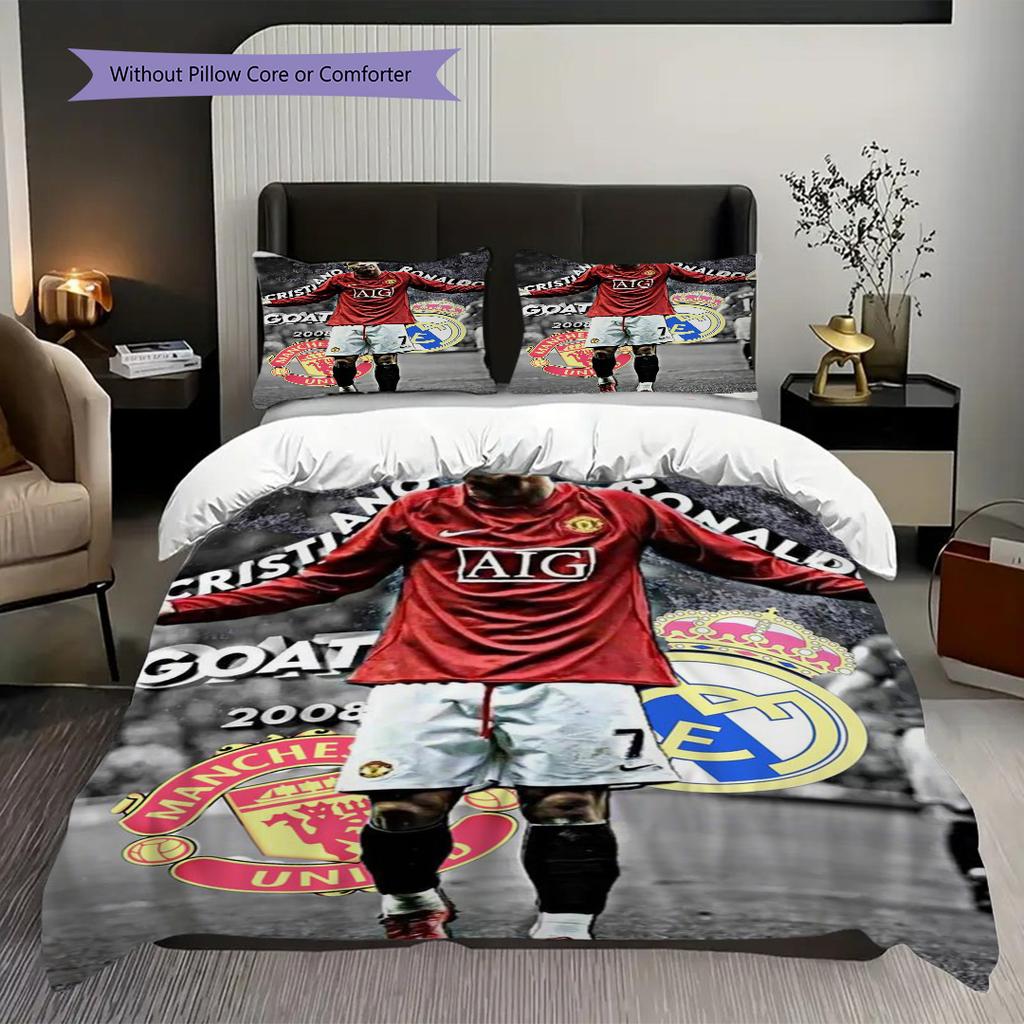 Cristiano Ronaldo Manchester Legacy Threepiece Set Without Core 1 Duvet Cover 2 Pillowcase Without Core Soft And Comfortable Bedding Set