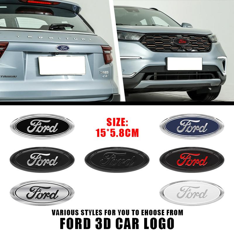 LLC3 For Ford Focus Fiesta Ranger Mondeo Mustang Car Badge Front Grille Rear Trunk Hood Lid Logo Decor Cover Emblem Auto Accessories