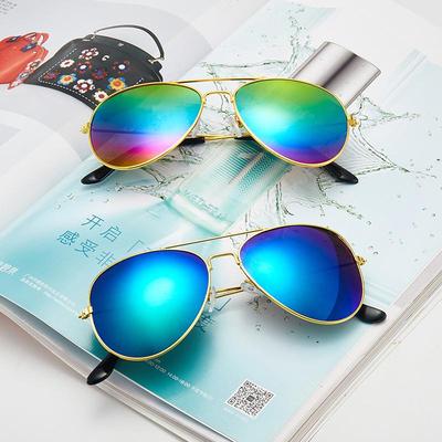 3026 Multicolor Aviator Sunglasses for Men and Women - Metal Frame with Mirrored Lenses