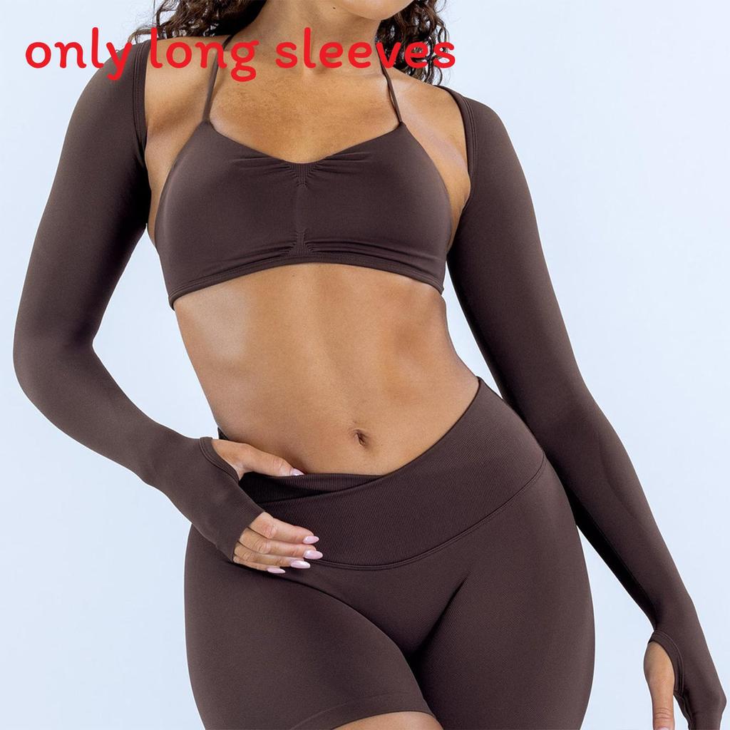 Seamless Yoga Long Sleeve Scarf Set For Women With Breathable Knit Fabric For Fitness And Running