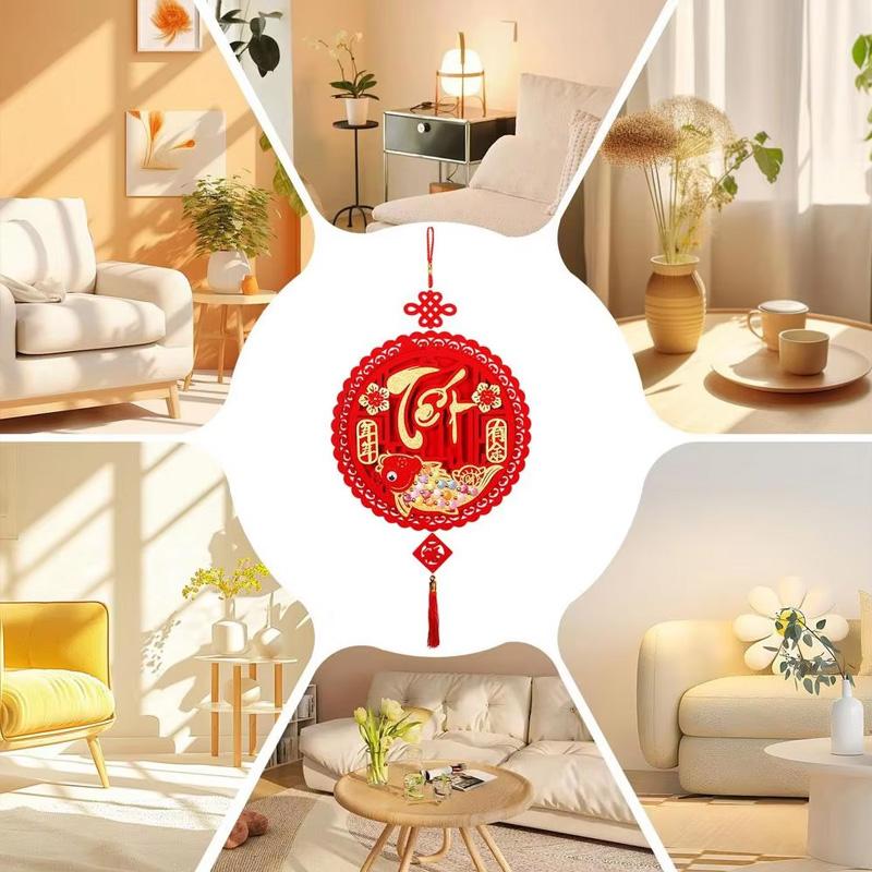 1 buc Roșu Binecuvântare Fu Caracter Pandantive Tradiționale Festivalul Primăverii Vietnamez Îngroșat Vietnam Ornament Norocos Pandantiv Anul Nou