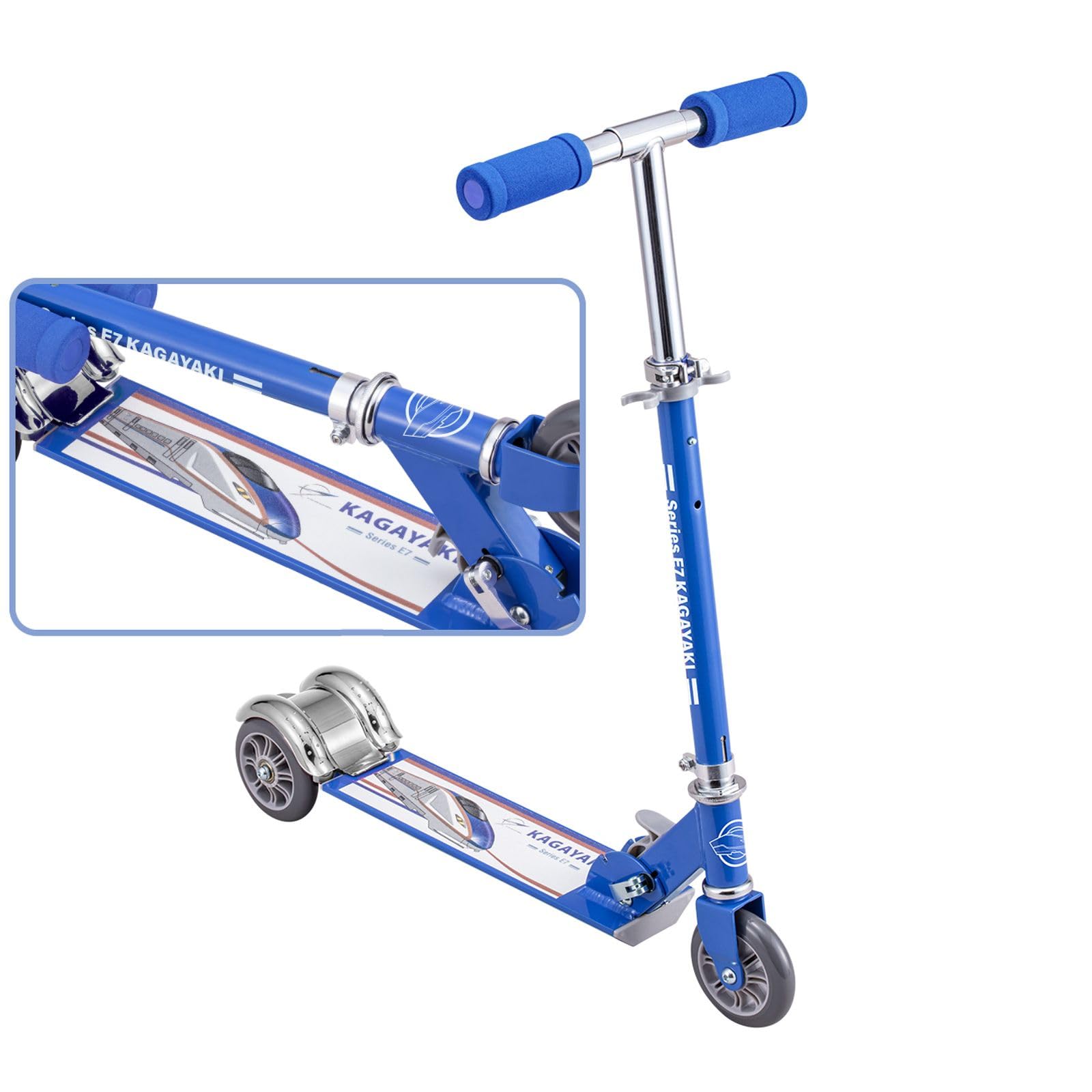 

Дитячий самокат Ides Kick Scooter Shinkansen Kagayaki складаний з ножним гальмом для хлопчиків і дівчаток [Офіційний] Діти,