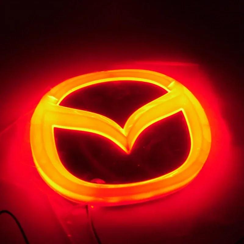 4D Led Light Emblem for Mazda 3 6 CX5 MX5 2 RX8 RX7 CX7 8 323 Car Front Rear Badge Decoration Refitting Sticker Auto Accessories TN1
