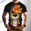 Camiseta Casual Divertida para Hombre Estampados de Animales de Dibujos Animados Camiseta Cuello Redondo Manga Corta Pullover para Uso Diario Fiesta Callejera Playa