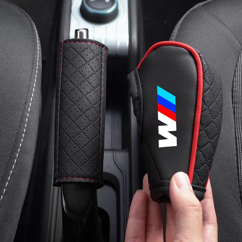 PU Car Shift Handle Cover+Auto Non-slip Hand Brake Cover For BMW M M3 Performance F20 F40 F22 F30 E90 F32 F06 F07 F46 E60 M5