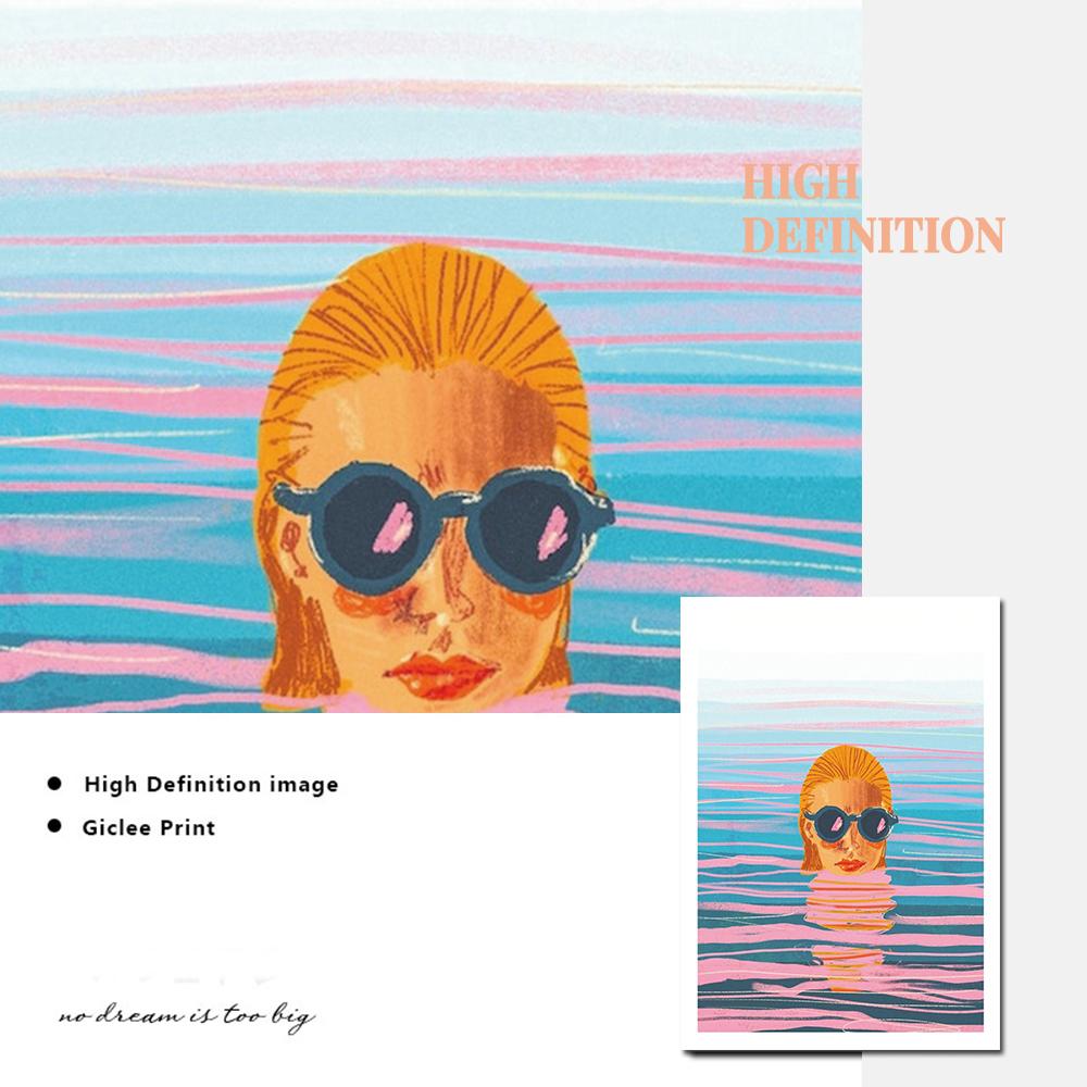 Minimalist Swimming Posters Abstract Diving Canvas Painting Prints Sunset Wall Art Pictures For Living Room Decor