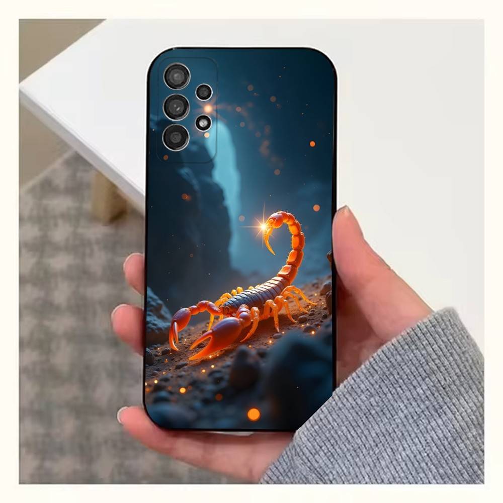 Cool Art Animal Scorpion Phone Case For Samsung S25,S24,S23,S22,S20,S21,S10,Ultra,Plus,Lite,FE,Soft Silicone Black Cover
