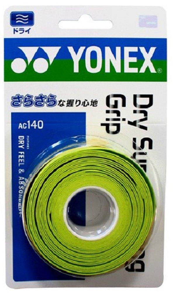 Теннисная бадминтонная лента для ручки Yonex Dry Super Strong Grip AC140 Цитросово-зеленая & (3 упаковки)