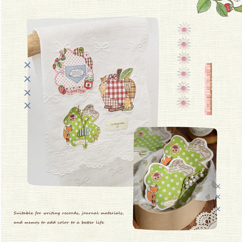 30 sheets Retro Patchwork Convenience Sticker Penny's Handmade Box Series Student Office Message Memo Memo