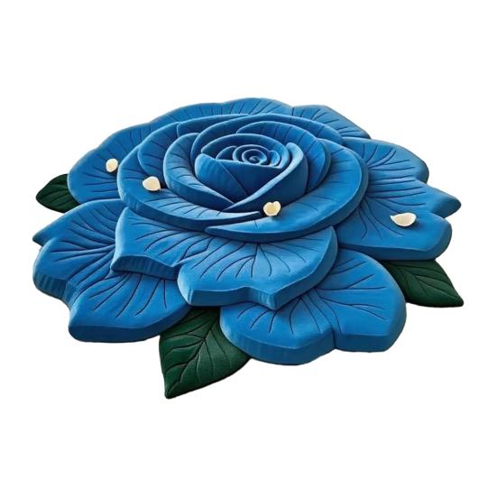 3D Visual Flower Shaped Floor Mat Non Slip Floral Bathroom Rug Super Absorbent Illusion Carpet for Tub Shower Bedroom Kitchen