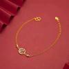 Xiaohongshu Style Korean Gold-Plated Fu Character Bracelet