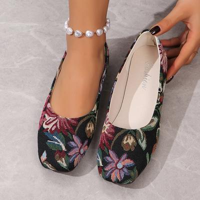 Zapatos Planos de Moda para Mujer Zapatos Planos de Malla Transpirable con Estampado de Primavera Verano Zapatillas Planas para Mujer Mocasines Cómodos para Exteriores