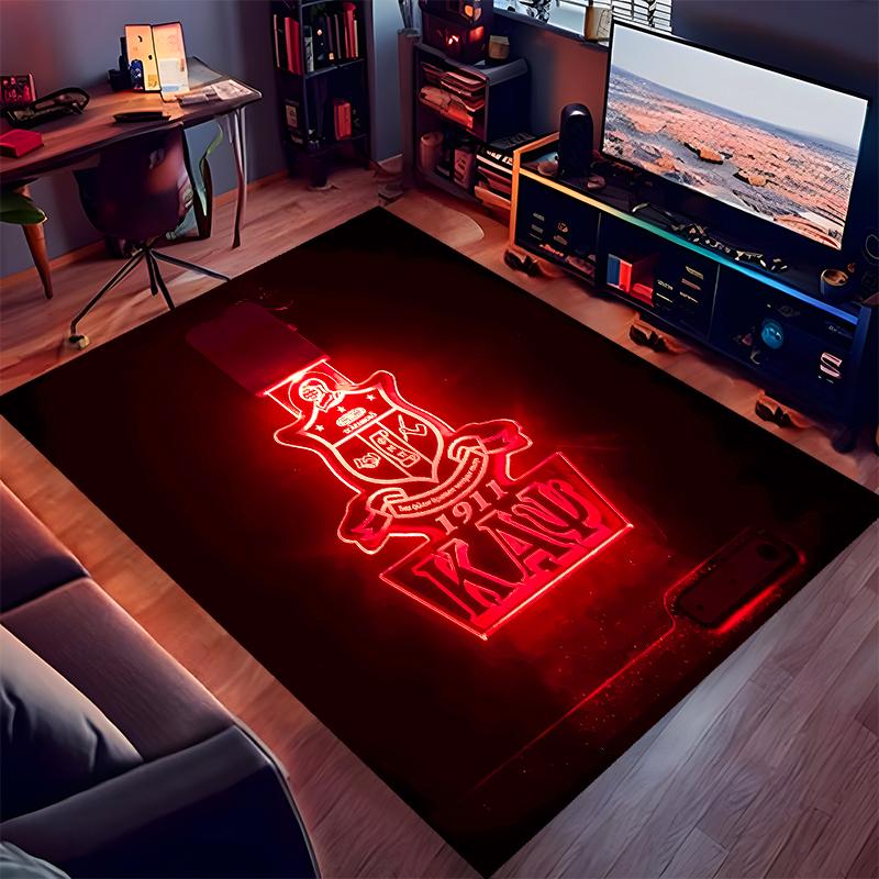 1pc Kappa Alpha Psi Print Area Rug - Soft, Washable Non-Slip Indoor Mat for Office Chairs, Living Room, Home Office Decorative Rug