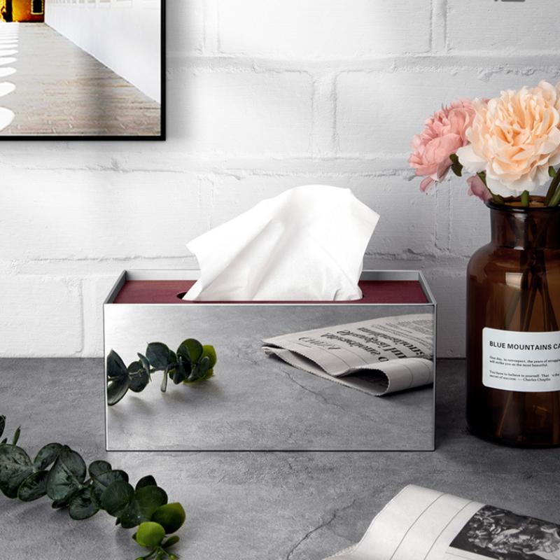 Mirror Stainless Steel Rectangular Tissue Box, Living Room Tissue Storage Box, Kitchen Dining Table Decoration, Napkin Holder