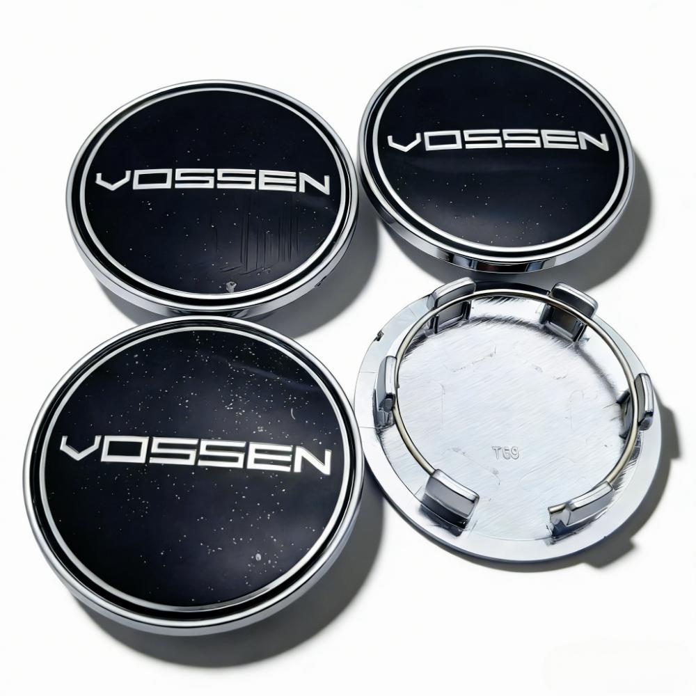 4 Stück Vossen Logo Emblem Auto Radnabendeckel 69MM 56MM Räder Nabenkappe Felgenkappen Staubschutz Abdeckung Ersatz Auto Zubehör