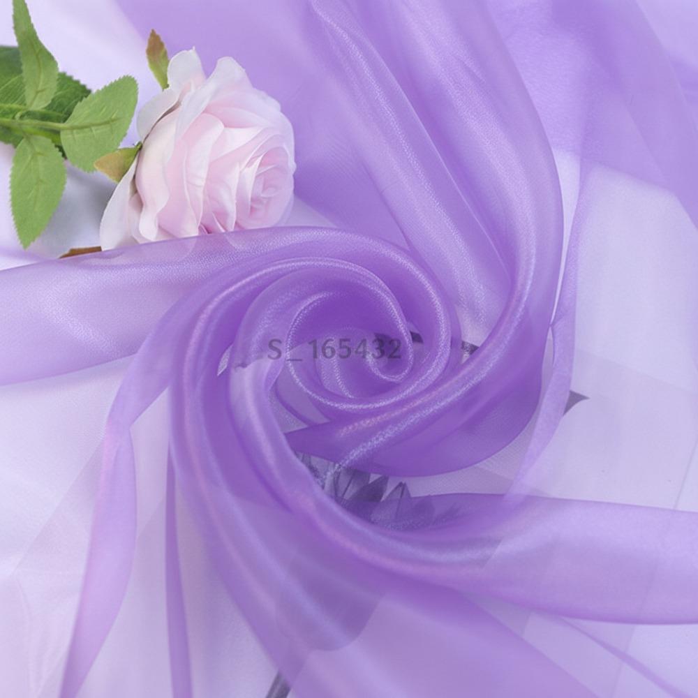 100X150cm Organza Mesh Fabric Colorful Lightweight Sheer Organza Fabric Glossy Smooth Tulle Gauze Fabric