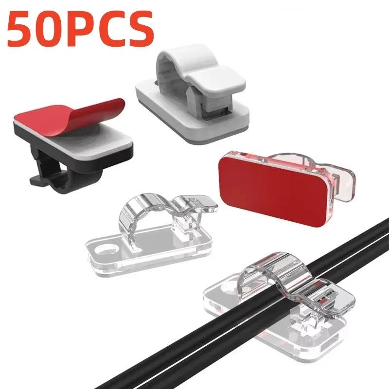 Xiaomi 10/50Pcs Self Adhesive Cable Clips Cord Management Wire Holder Organizer Clamp Desk Tidy Cable Manager In Car Home Office Clips