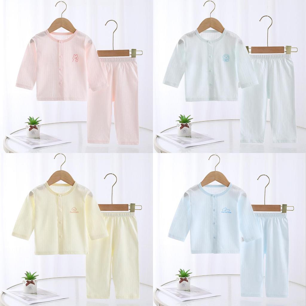 Baby Summer Cotton Pajamas Set With Antibacterial Fabric For Newborns