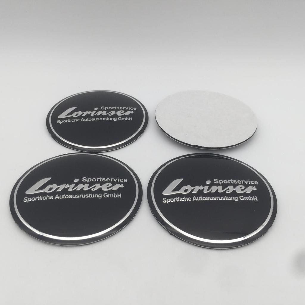 4 Stück 56mm 75mm Lorinser Logo Autoemblem Radnaben-Mittelkappe Abzeichen Abdeckungen Aufkleber Styling-Zubehör