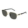 Gucci Full Frame Detail Metallic Square Sunglasses Unisex Couple Gold Gold
