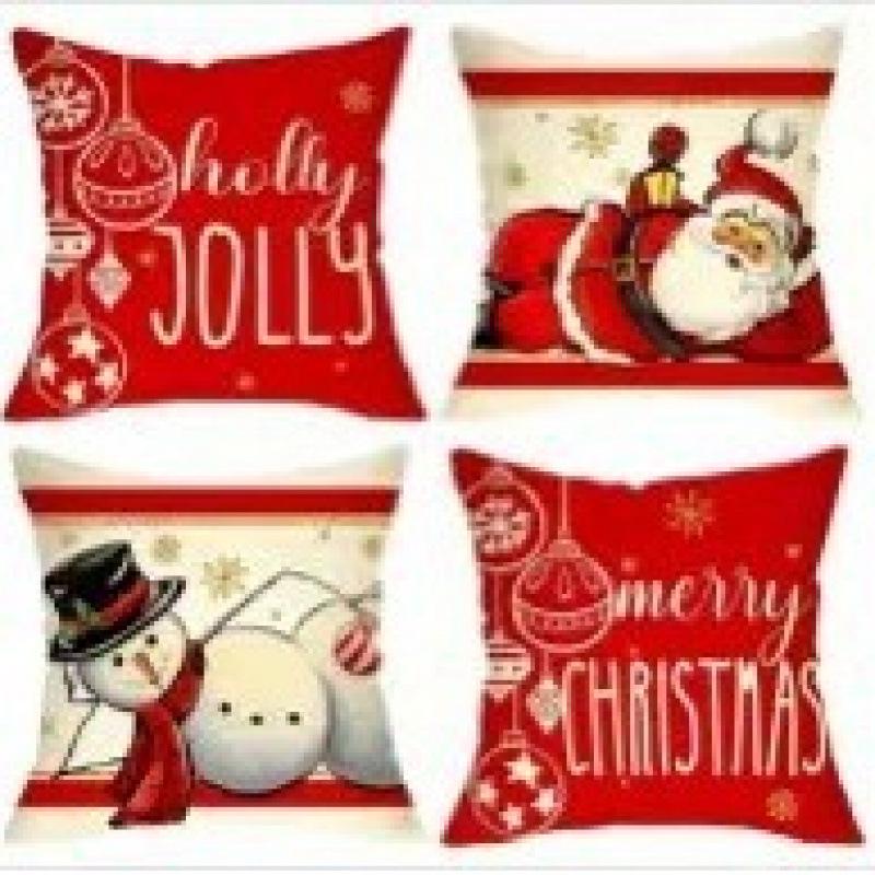 Christmas Linen Pillowcase: Home Sofa Decor & Car Lumbar Support Cushion Cover