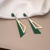 Koreanische Geometrische Silbernadel Einfache Dreieckige Bunte Lange Ohrringe für Damenmode.