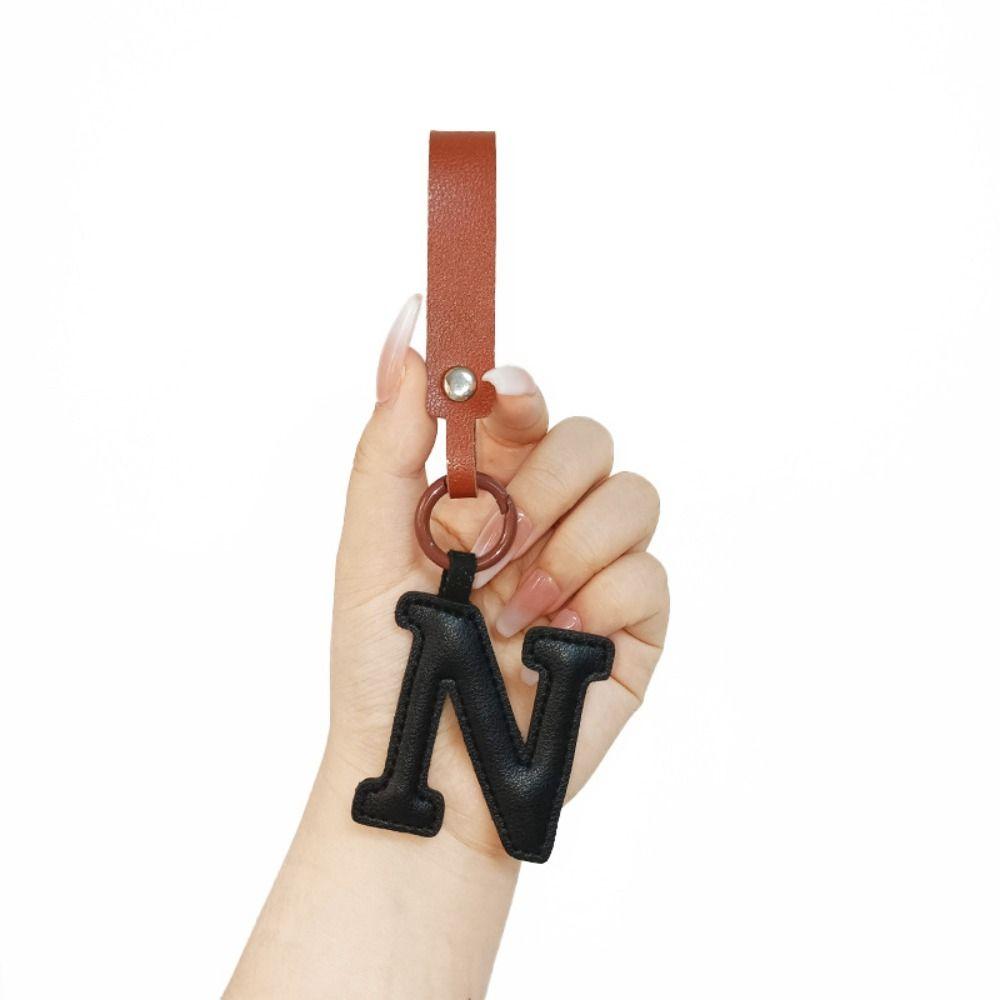 Creative PU 26 Letter Key Chain Alphabet Car Key Accessories Business Key Holder Women Bag Pendant Decoration