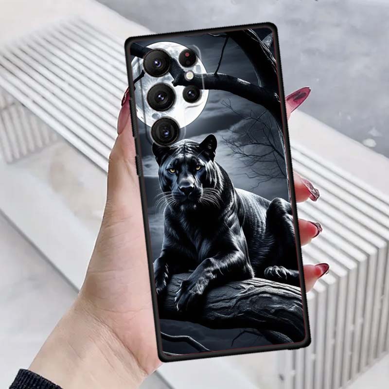 

Лев Медведь Кошка Крутой Для Samsung Galaxy S26 S25 S24 S23 S22 S21 S20 Ultra Plus FE 5G Черный Мягкий ТПУ Чехол для Телефона Galaxy S24 FE