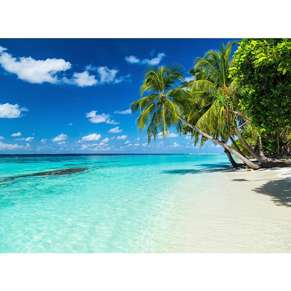 3d Beach Murals Palm Trees Wallpapers Living Room Bedroom Beach Mural