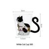 Creative Cat Glass Coffee Mug Cute Milk Tea Juice Water Glass Cup Heat Resistant Milk Tea Coffee Glass Mug With Handle Drinkware
