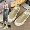 [Non-slip and wear-resistant] Thick-soled elastic one-pedal canvas shoes 2025 summer new versatile breathable casual and lightweight