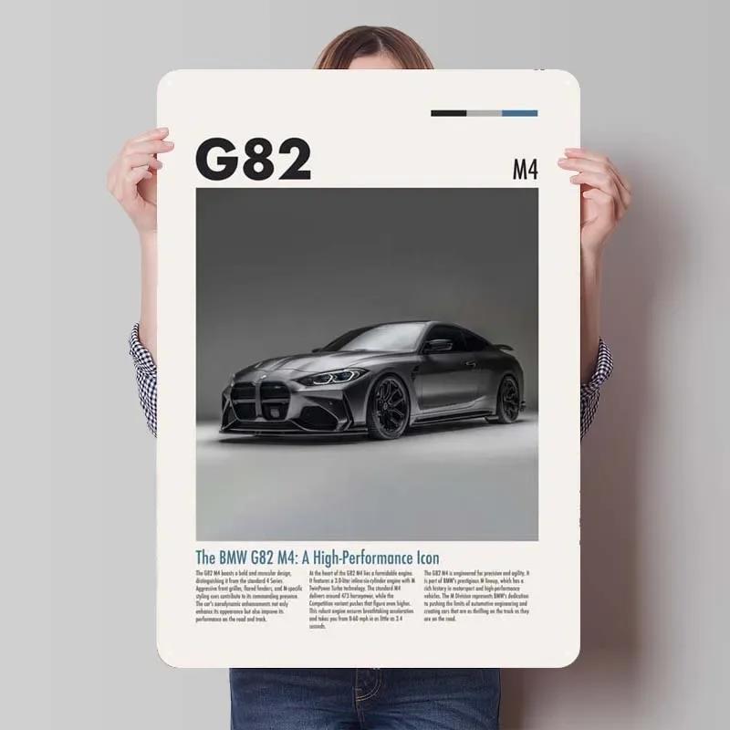 BMW Schild Oldtimer Poster Retro Metall Blechschild Plakette für Garagen Wandkunst Dekoration Kaffee Bar Vintage Heimdeko Artikel Zimmer