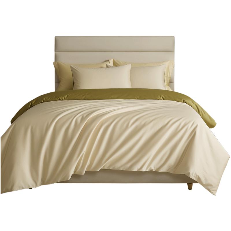 MIDO HOUSE 100TC Long-Staple Cotton Satin 4-Piece Bedding Set 1.5m/1.8m Flat Sheet, Duvet 200x230cm