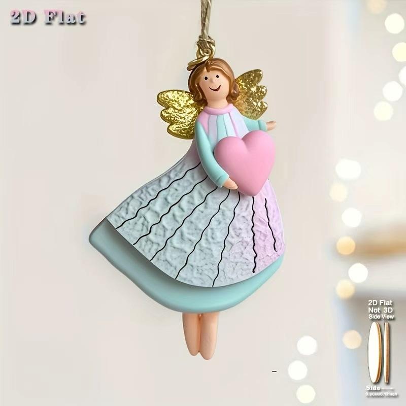 4 Pcs/Set Vintage Angel Hanging Decor Handmade Christmas Ornaments Festive Decor For Xmas Tree Home Office 2026 New Year Gift
