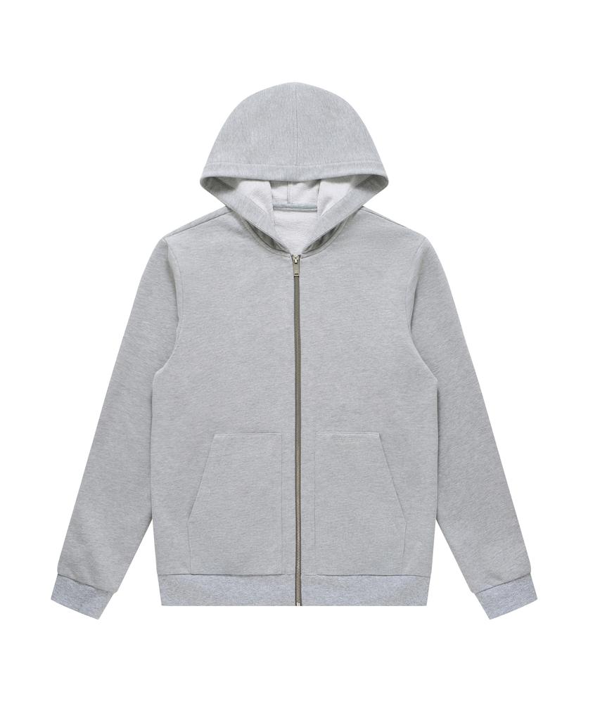 Solew Two-Way Logo Zip-Up Hoodie_Gray