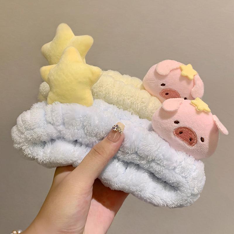 Urocze Kreskówkowe Elastyczne Opaski na Głowę Makijaż Mycie Twarzy Opaski do Włosów Miękkie Niepozostawiające Śladów Nakrycie Głowy na Twarz Kawaii Akcesoria do Włosów