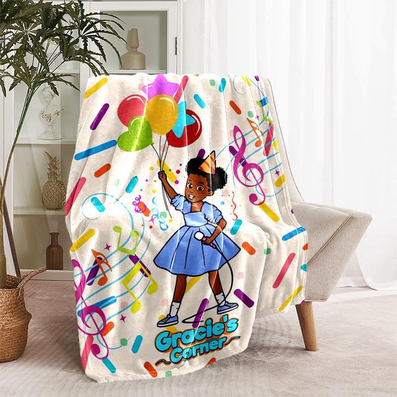 1pc Blanket Gracie's Corner Print Design, Lightweight Blanket for Sofa, Bed- Soft &Warm, Gift for All Seasons like Christmas, Halloween