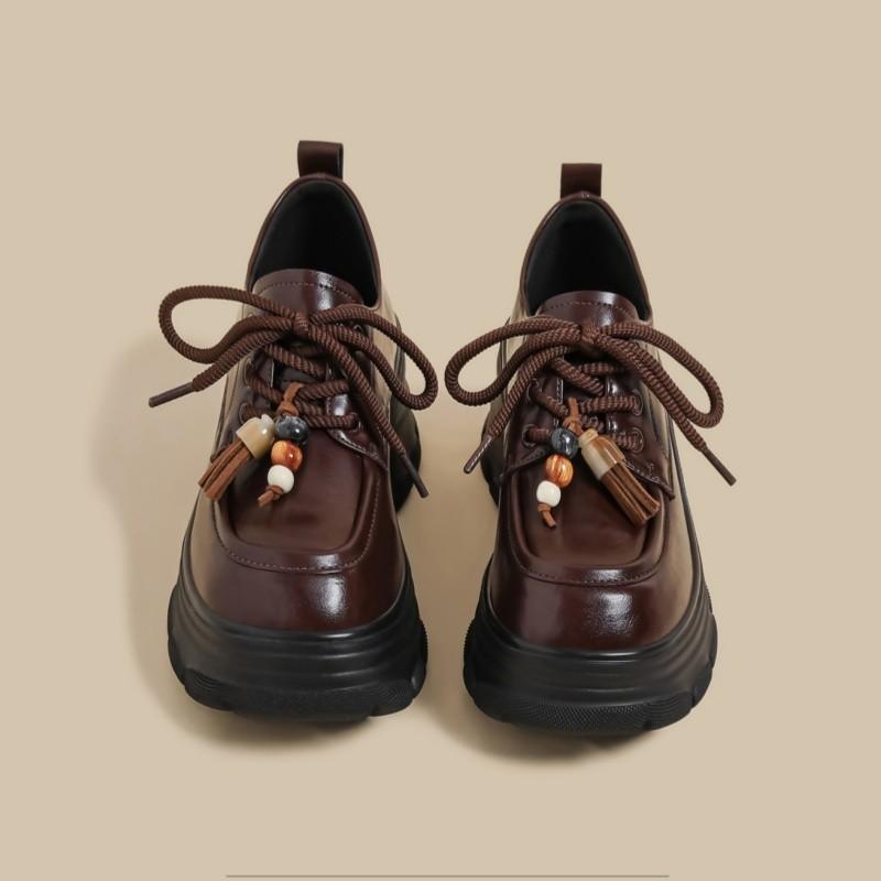 Fashion New British-style retro thick-soled loafers are versatile, casual and sporty height-increasing single shoes for women