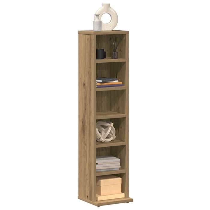 VidaXL CD Cabinet Artisan Oak 21x20x88 Cm Engineered Wood, Cd Storage Unit, Cd Storage Cabinet, Furniture of 855829