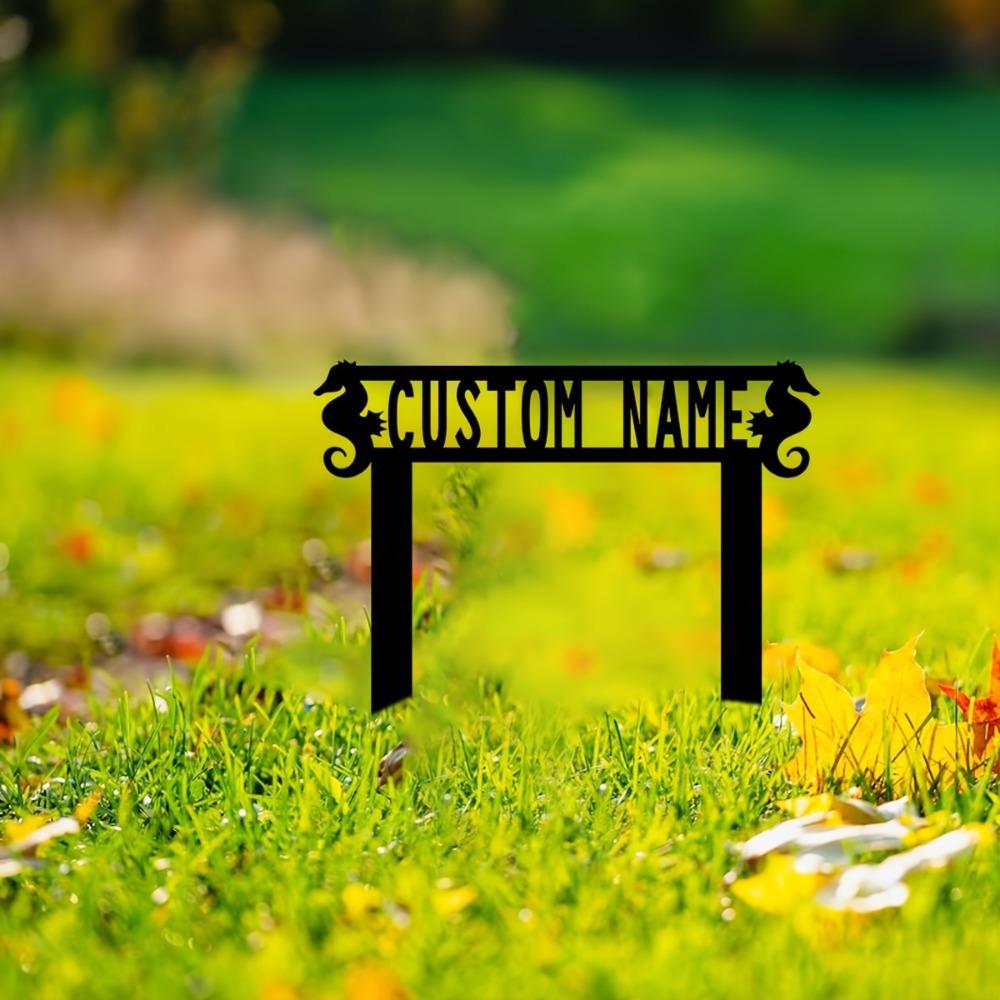 Custom Metal Garden Stakes Personalized Lawn Sign Patio Decor Outdoor Gift for Family