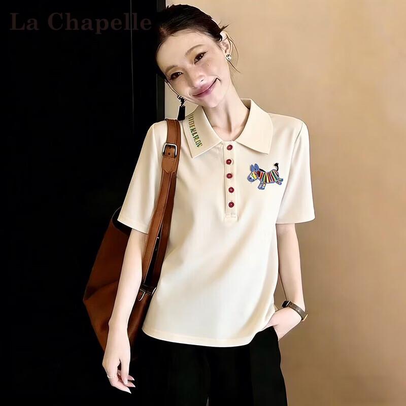 La Chapelle Women s Stylish Commuter Short Sleeve T-Shirt L темно-синий