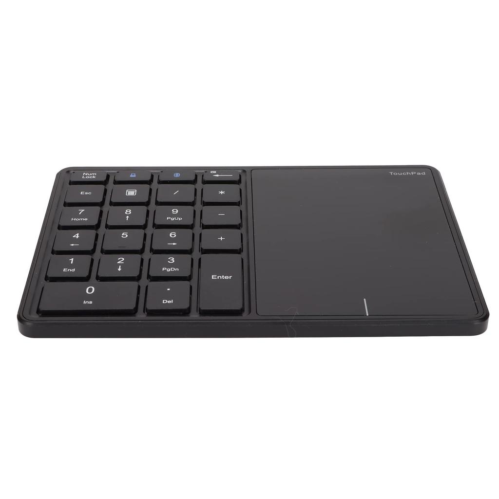 Vbestlife 22-Key Wireless Numeric Keypad with Touchpad, Wireless BT4.2 Rechargeable, Compatible with iOSWindows (Black)