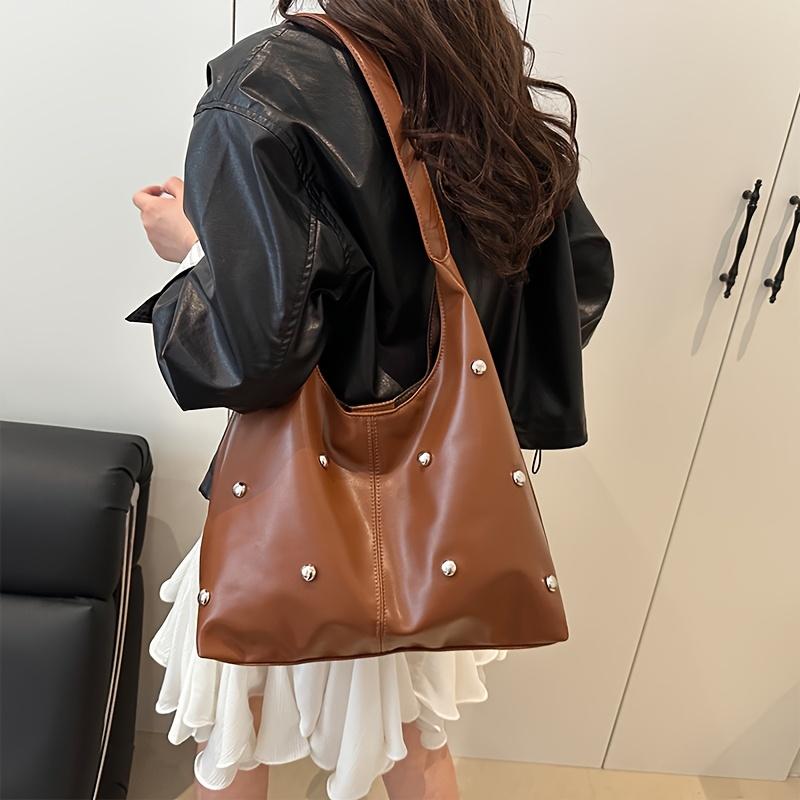 Women's Fashion Rivet Shoulder Bag Tote Bag