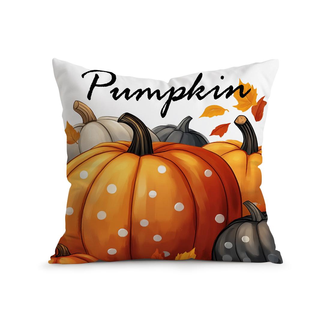 

Домашний Декор Осенней Тематики Декоративные Подушки с Тыквами и Листьями Узор Наволочка Подходит для Дивана Спальни Автомобиля 40x40cm 16x16in