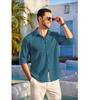 Men's Casual Button Down Shirts Long Sleeve Linen Shirt Fashion Textured Beach Summer Shirt
