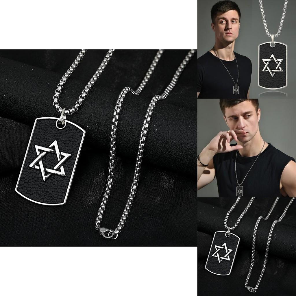 Stylish Titanium Steel Hip Hop Necklace With Geometric Pendant For Trendy Men And Women