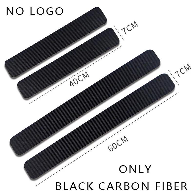 

4pcs Auto Stickers Door Threshold Vinyl Protector For Ralliart Car Door Sill Scuff Plate Guard Carbon Fiber Decor