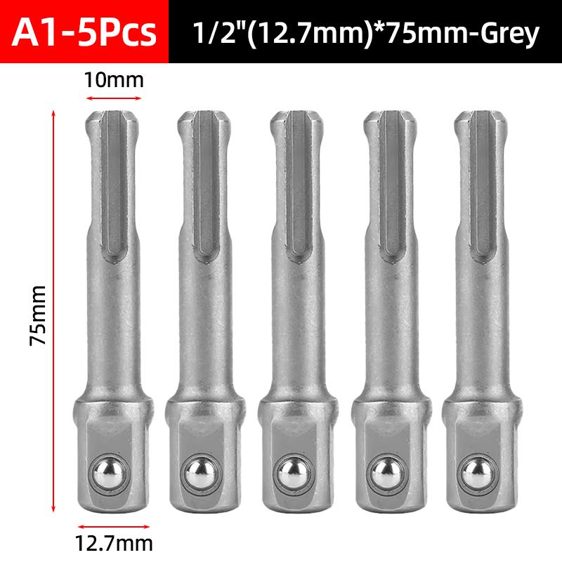 1/4"3/8"1/2" SDS Plus Socket Driver Drill Quick Change Hex Extension Adaptors Connector Hammer Drilling Bit Nut Impact Head Tool