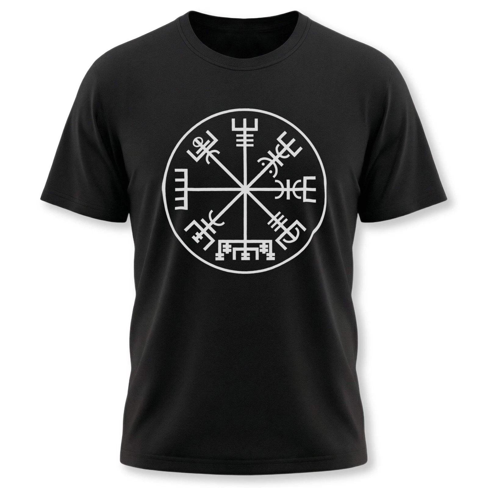 Vegvisir Viking Compass T-Shirt | Norse Graphic Unisex Tee Shirt Design L